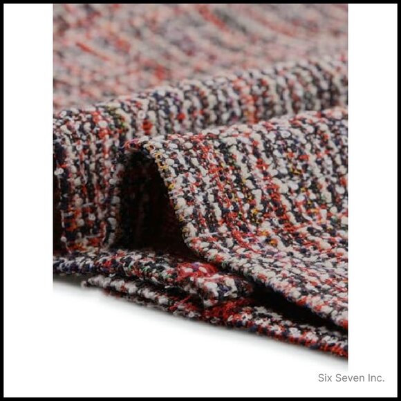 Tweed Pencil Skirt High Waist Split Hem Bodycon Office Work Chic Classic - Picture 6 of 6